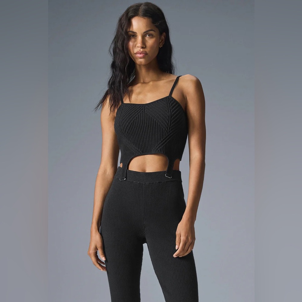 Alo Yoga Denim Knit Garter Tank